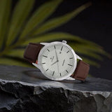 Men's Classique Silver White Round Dial Watch - NT1584SL03