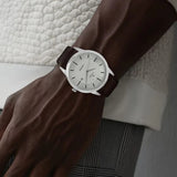 Men's Classique Silver White Round Dial Watch - NT1584SL03