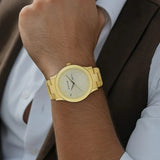 Men's Karishma Light Champagne Round Dial Watch - NT1650YM06