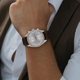 Men's Classique Silver White Round Dial Watch - NT1733KL02