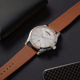 Men's Classique Silver White Round Dial Watch - NT1767SL01