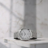 Men's Classique White Round Dial Watch - NT1767SM01