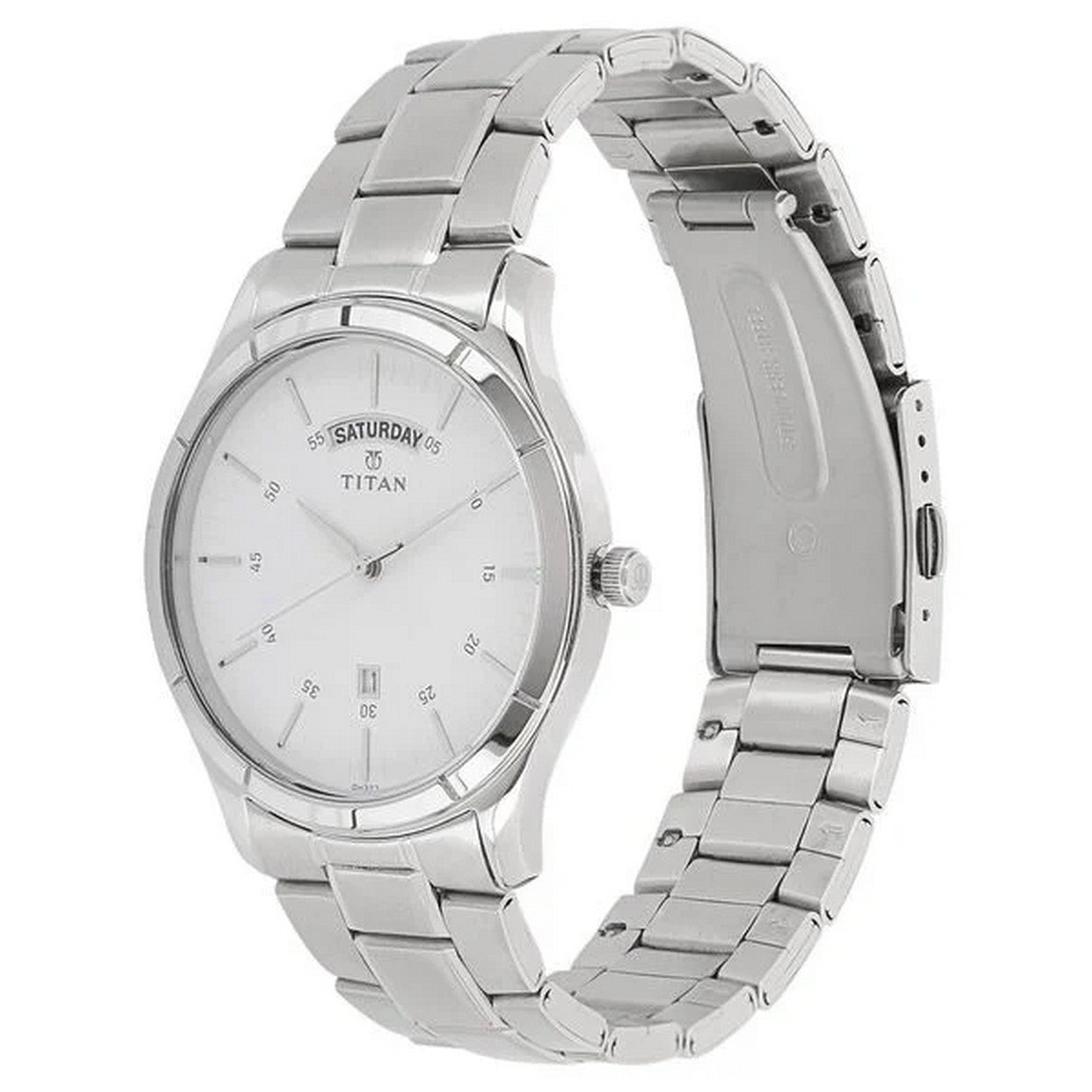 Men's Classique White Round Dial Watch - NT1767SM01