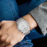 Men's Classique White Round Dial Watch - NT1767SM01