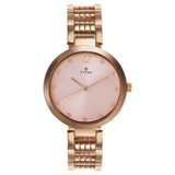 Women's Purple Round Dial Watch - NT2480WM03