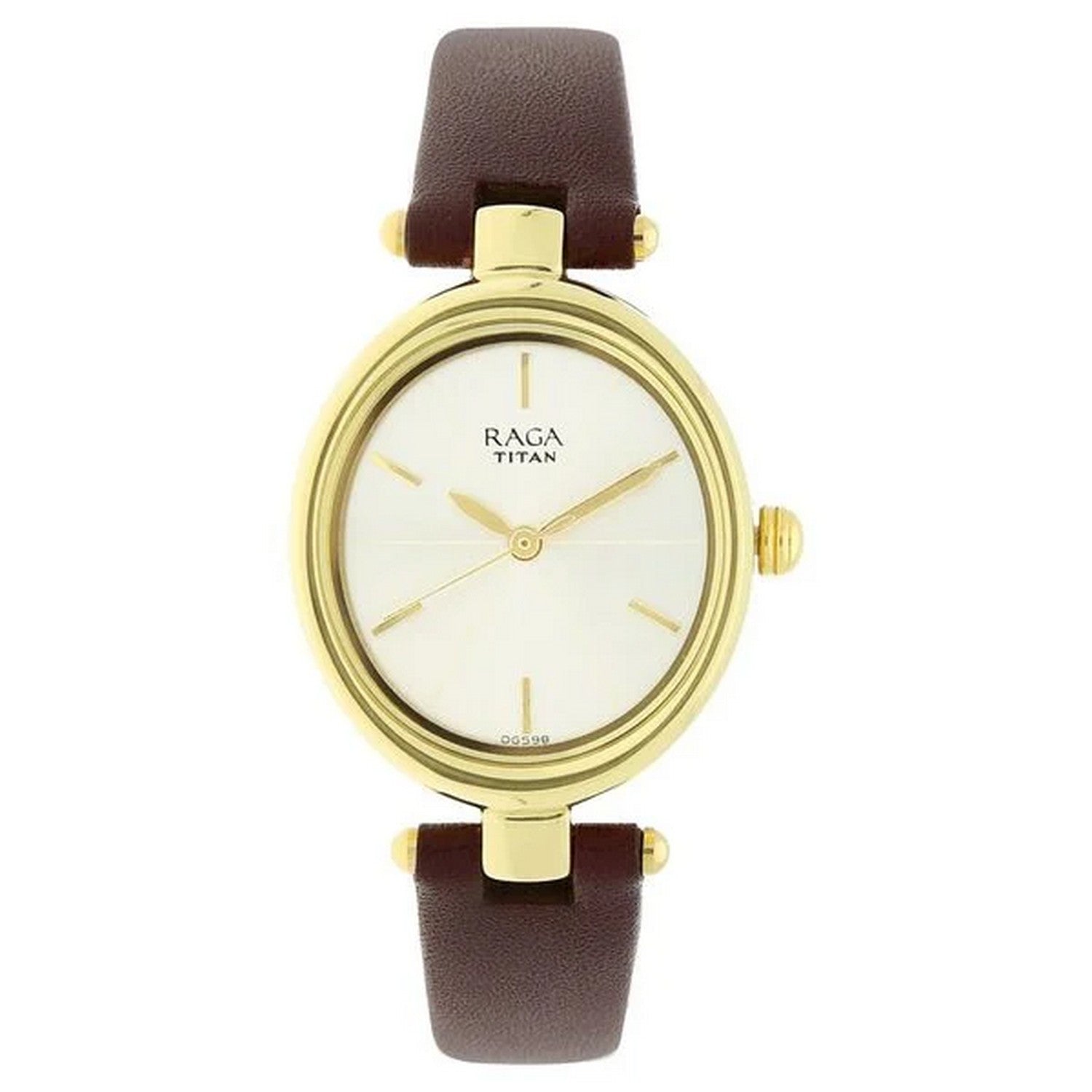 Women's Beige Oval Dial Watch - NT2579YL01