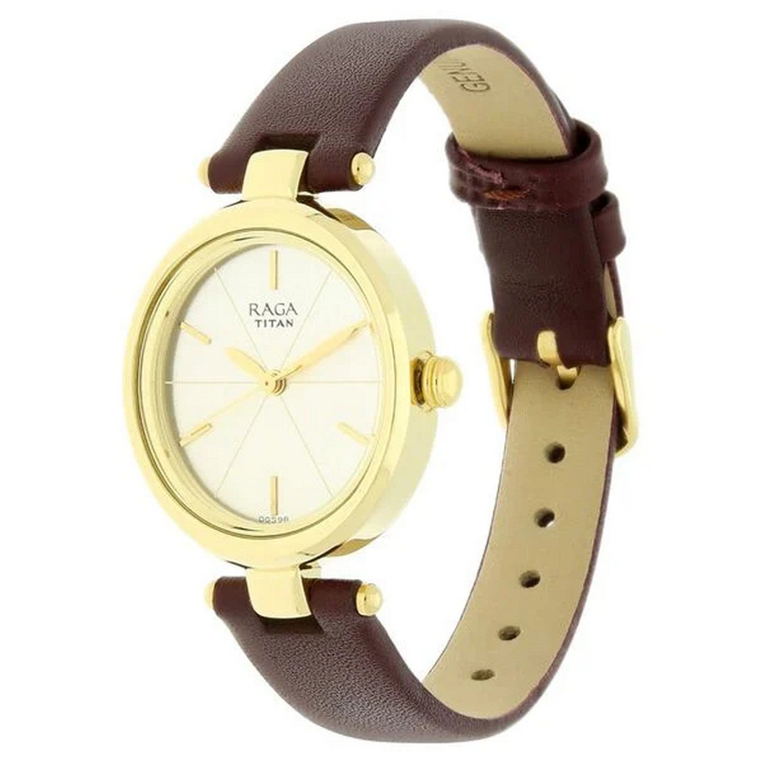 Women's Beige Oval Dial Watch - NT2579YL01