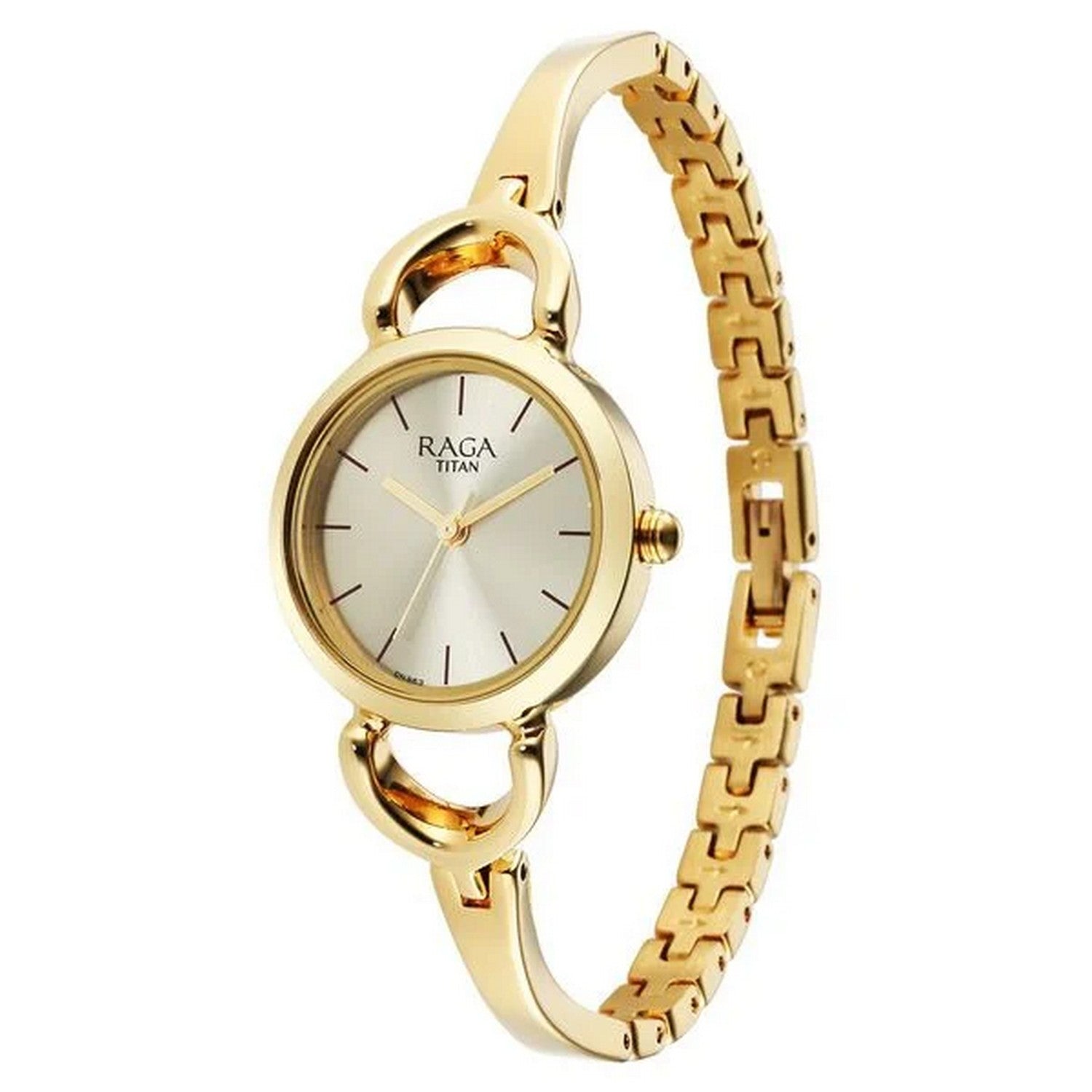 Women's Champagne Round Dial Watch - NT2724YM01