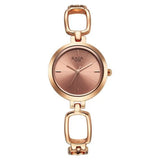 Women's Rose Gold Copper Round Dial Watch - NT2725WM01