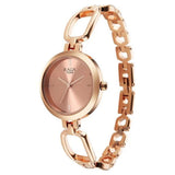 Women's Rose Gold Copper Round Dial Watch - NT2725WM01