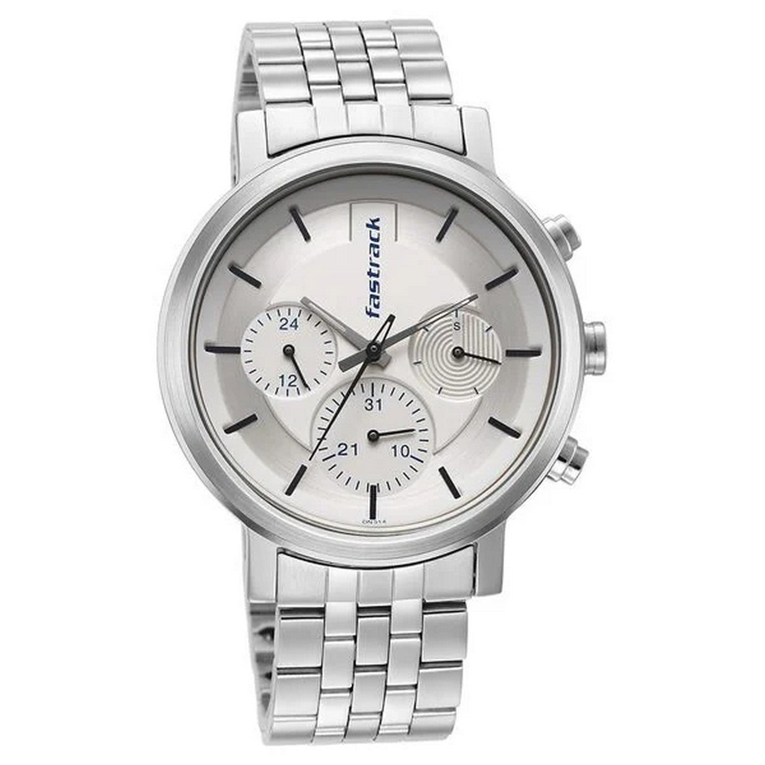 Men's Fashion Silver Round Dial Watch - NT3287SM01