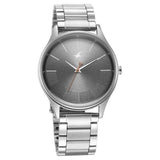 Men's Casual Grey Round Dial Watch - NT3291SM01