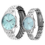 Unisex Mixmatched Blue Round Dial Pair's Watch - NT33056296SM02