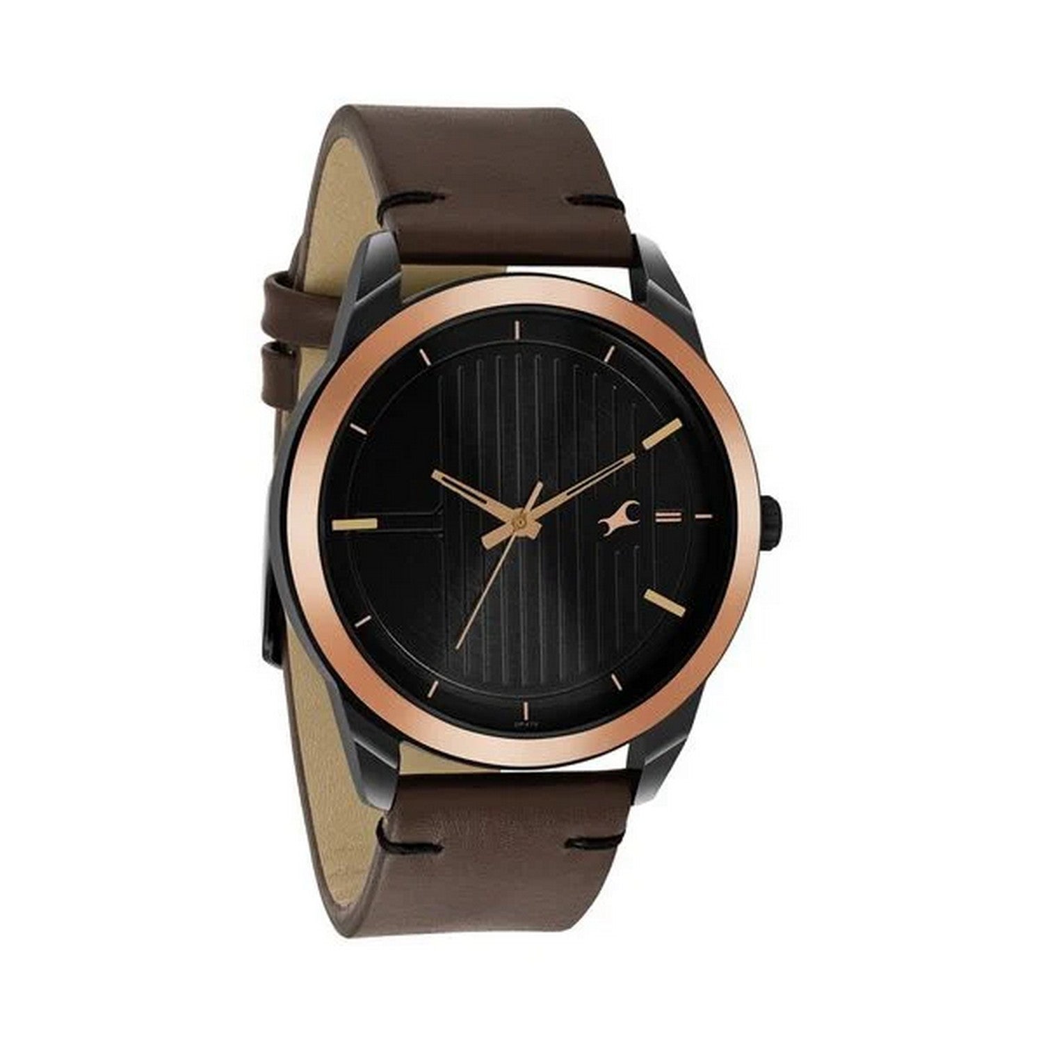 Men's Casual Black Round Dial Watch - NT3308KL01