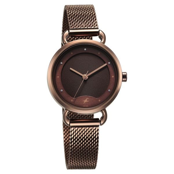 Women's Fashion Brown Round Dial Watch - NT6221QM01F