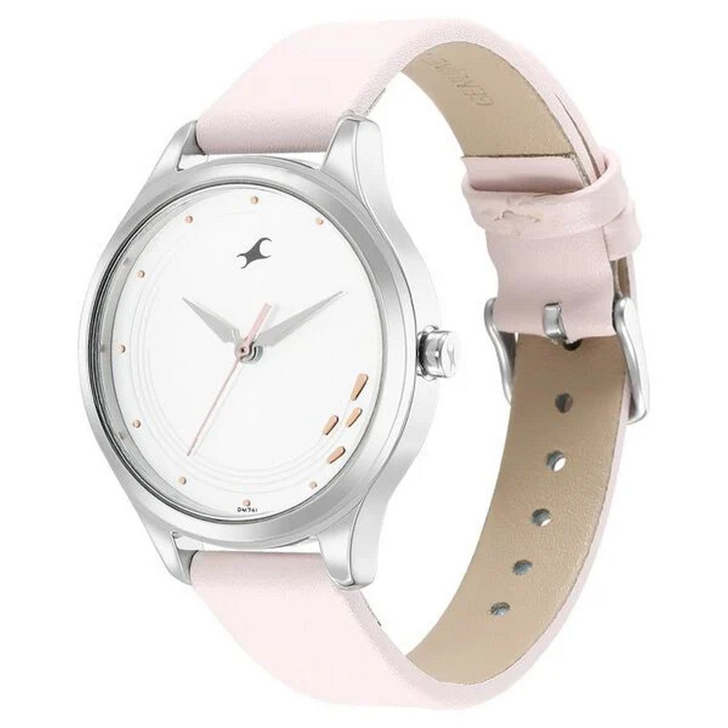 Women's Casual White Round Dial Watch - NT6248SL01