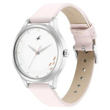 Women's Casual White Round Dial Watch - NT6248SL01