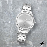 Women's Casual Silver Round Dial Watch - NT6248SM01
