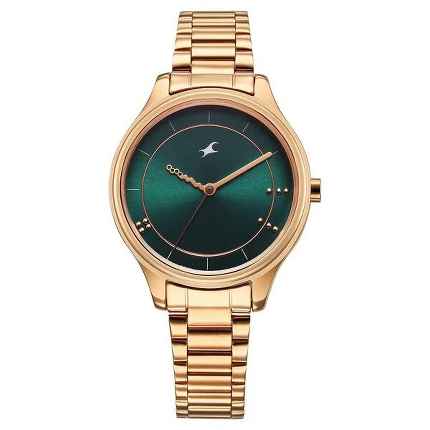 Women's Fashion Green Round Dial Watch - NT6296WM02
