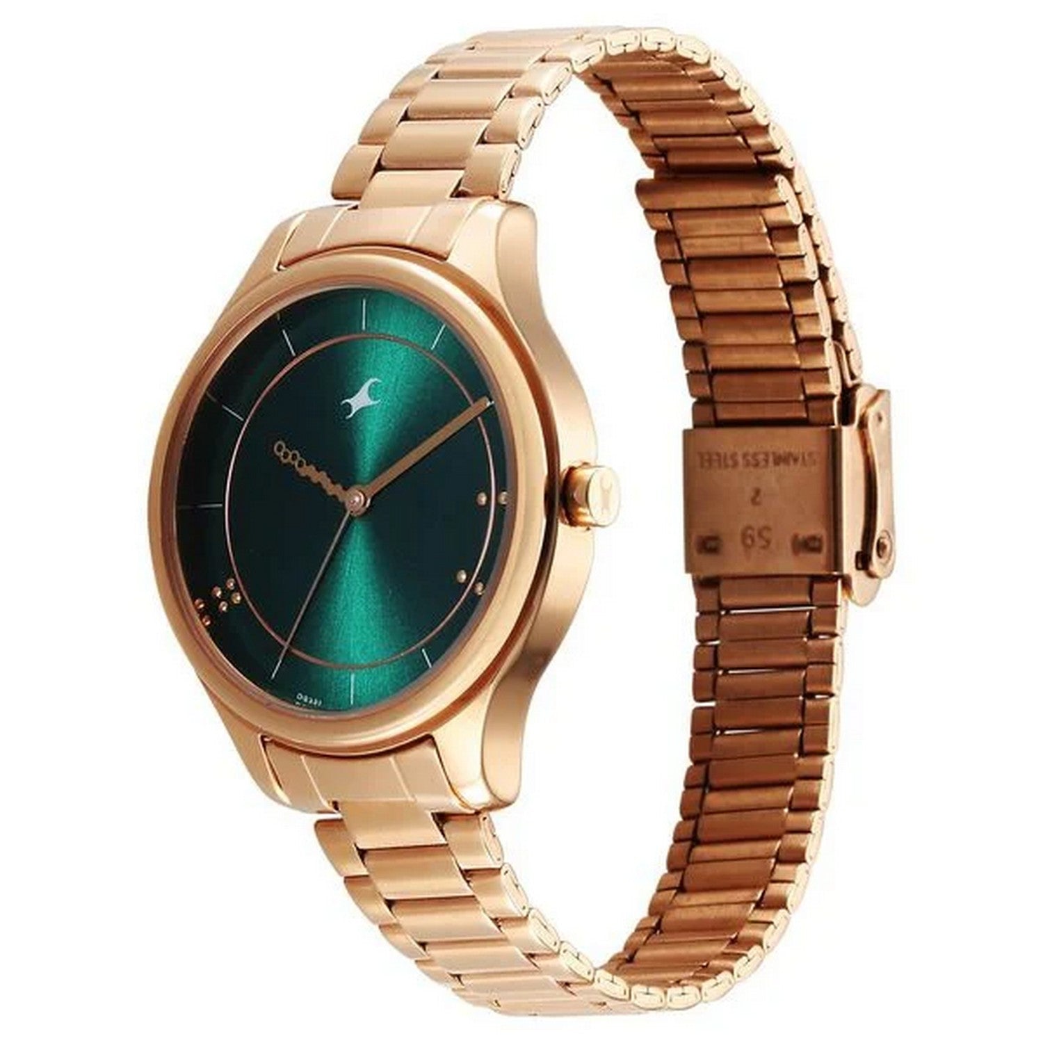 Women's Fashion Green Round Dial Watch - NT6296WM02