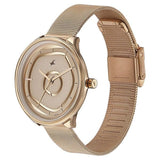 Women's Fashion Rose Gold Copper Round Dial Watch - NT6303WM01