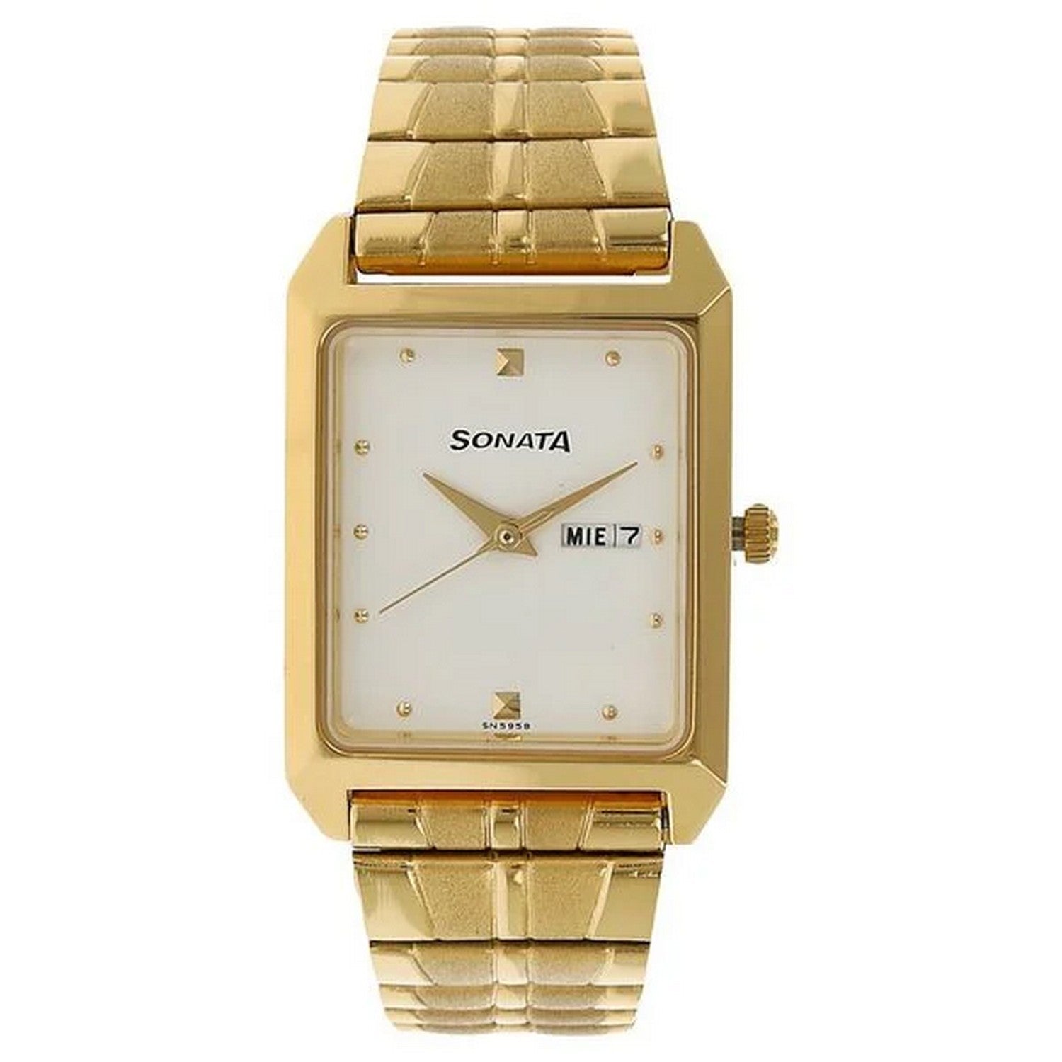 Men's Essen White Rectangular Dial Watch - NT7007YM03