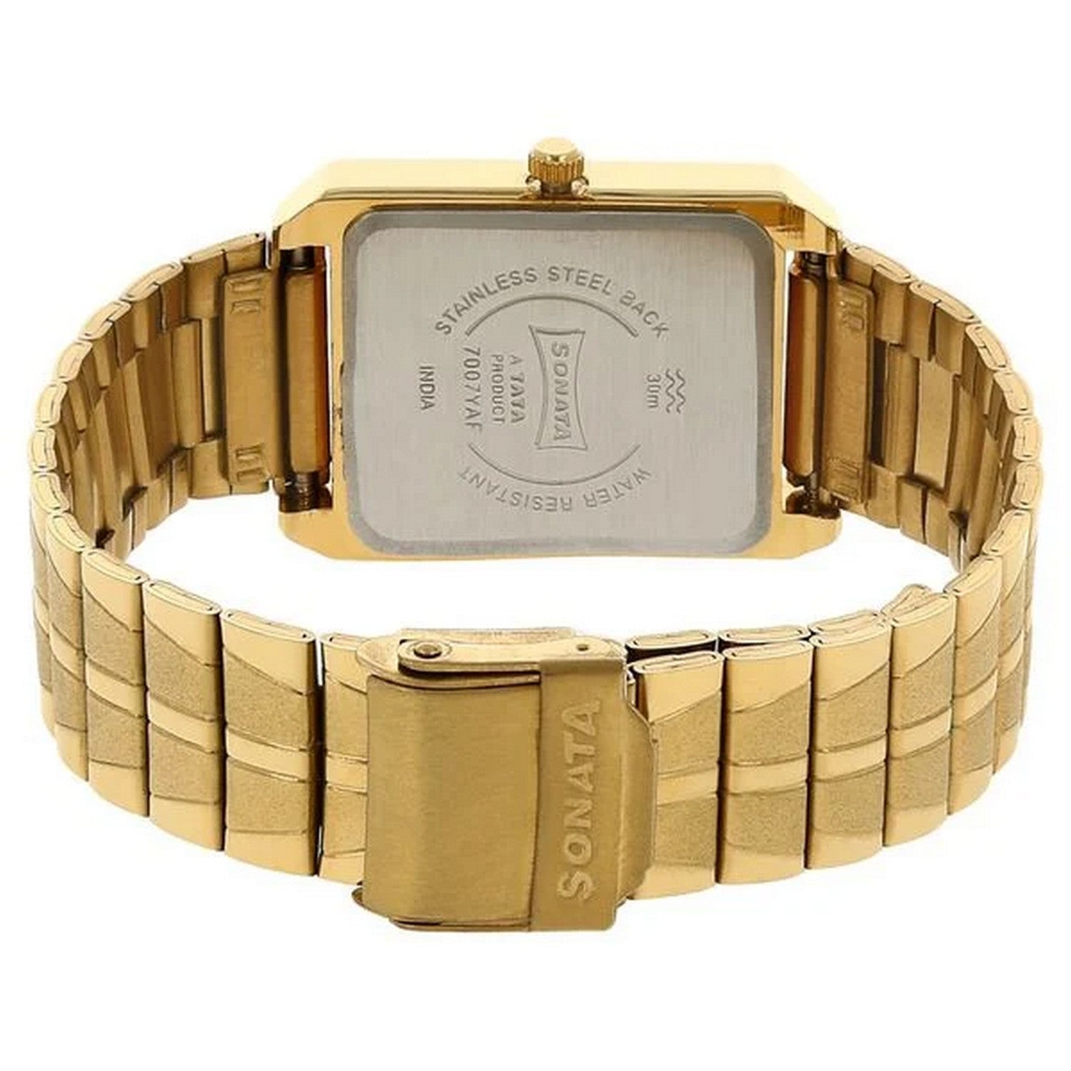 Men's Essen White Rectangular Dial Watch - NT7007YM03