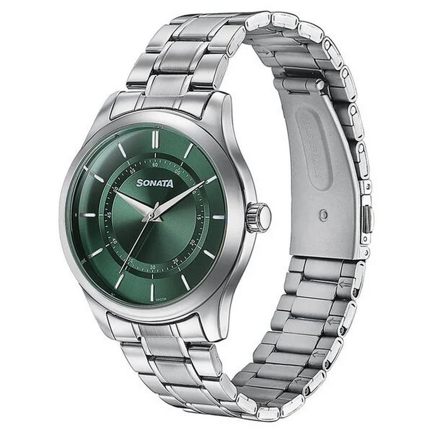Men's Essential Green Round Dial Watch - NT77149SM02