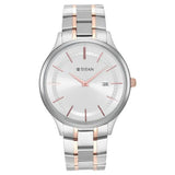 Men's Classique Silver White Round Dial Watch - NT90142KM01