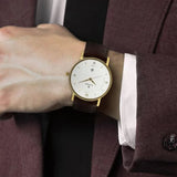 Men's Classique White Round Dial Watch - NT9162YL01