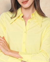 Women's Yellow Casual Full Sleeves Top
