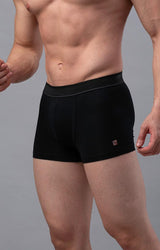 Men's Black Mid-Rise Solid Trunk