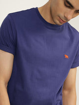 Men's Purple Casual Regular Fit Solid Half Sleeves Tshirt