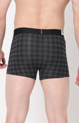 Men's Black Checks Mid-Rise Printed Trunk