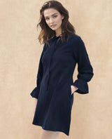 Women's Navy Casual Three Quarter Sleeves Dress
