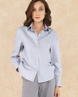 Women's Grey Casual Full Sleeves Top