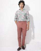 Men's Green Casual Regular Fit Printed Full Sleeves Shirt