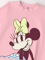 Girls Pink Casual Printed Oversized Fit Tshirt