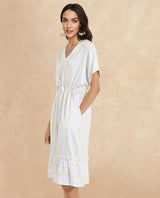Women's White Casual Half Sleeves Dress