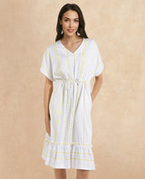 Women's White Casual Half Sleeves Dress