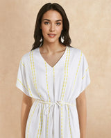 Women's White Casual Half Sleeves Dress