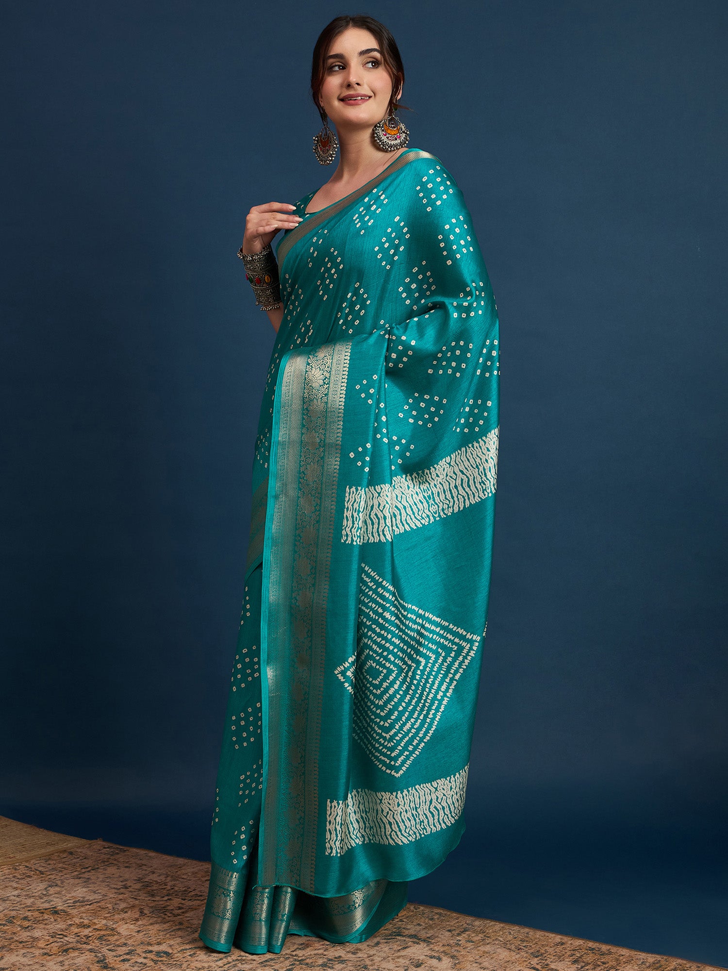 Women's Blue Festive Sungudi Saree