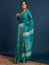 Women's Blue Festive Sungudi Saree
