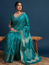 Women's Blue Festive Sungudi Saree