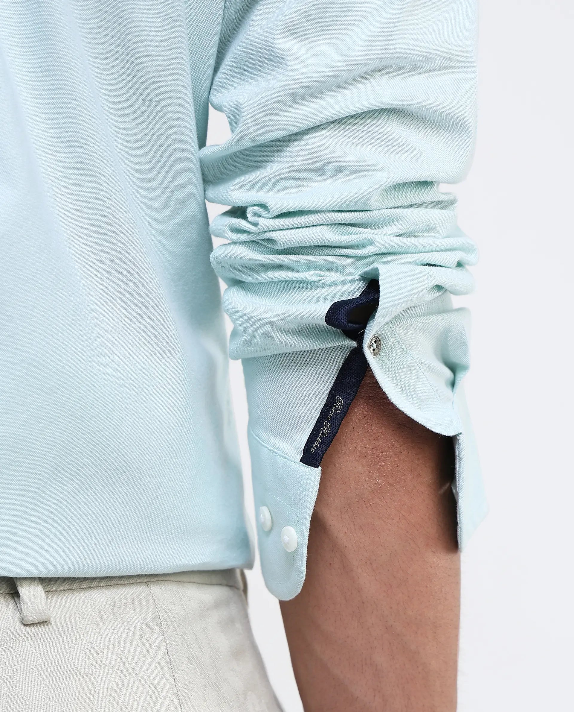 Men's Blue Formal Regular Fit Solid Full Sleeves Shirt