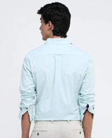 Men's Blue Formal Regular Fit Solid Full Sleeves Shirt