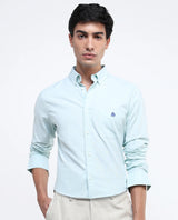 Men's Blue Formal Regular Fit Solid Full Sleeves Shirt