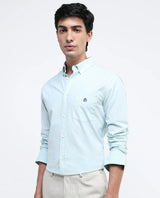 Men's Blue Formal Regular Fit Solid Full Sleeves Shirt