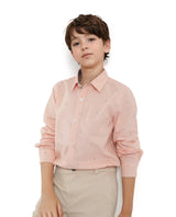 Boys Orange Casual Regular Fit Printed Full Sleeves Shirt