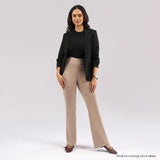 Women's Brown Solid Sports High Rise Trouser - Tall